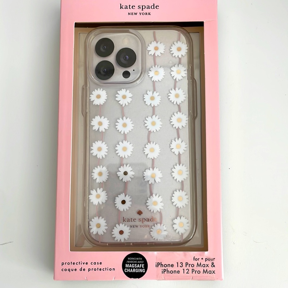 NIB ♠️ Kate Spade ♠️ iPhone 13 Pro Max & 12 Pro Max Phone Case ♠️ Daisy Chain 🌼